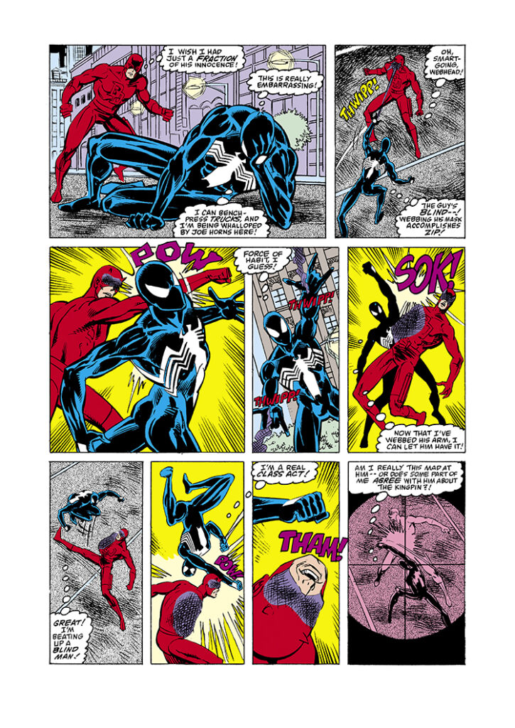 Amazing Spider-Man #287, pg. 19; pencils, Erik Larsen; inks, Art Nichols; Daredevil, black costume