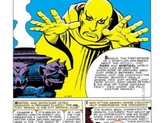 Amazing Adventures #1, pg. 21; pencils, Jack Kirby; inks, Steve Ditko; Doctor Droom, Druid, first appearance, origin