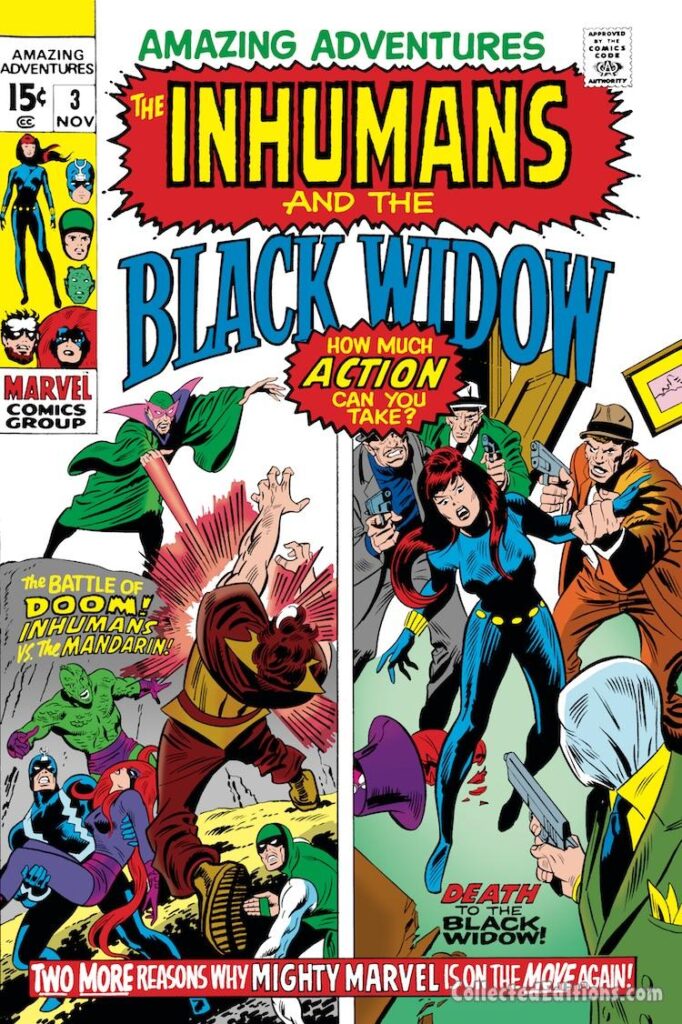 Amazing Adventures #3 cover; pencils, John Buscema; inks, John Verpoorten ; Inhumans vs. Mandarin, Gorgon, Marvel