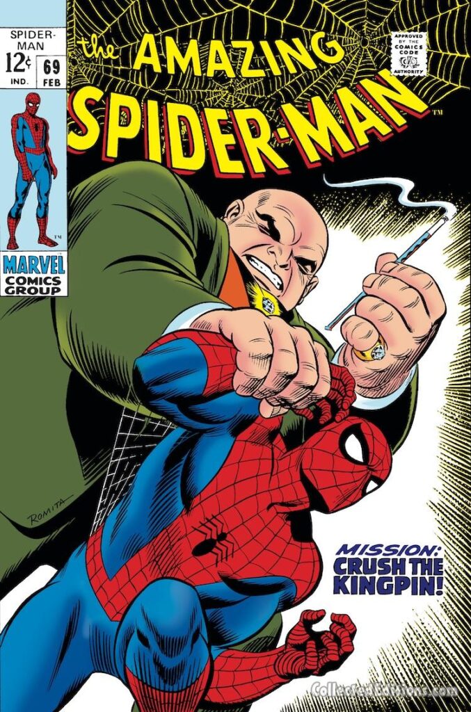 Amazing Spider-Man #69 cover; pencils and inks, John Romita Sr.; Mission Crush the Kingpin
