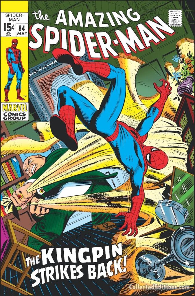 Amazing Spider-Man #83 cover; pencils and inks, John Romita Sr.; The Kingpin Strikes Back, Wilson Fisk
