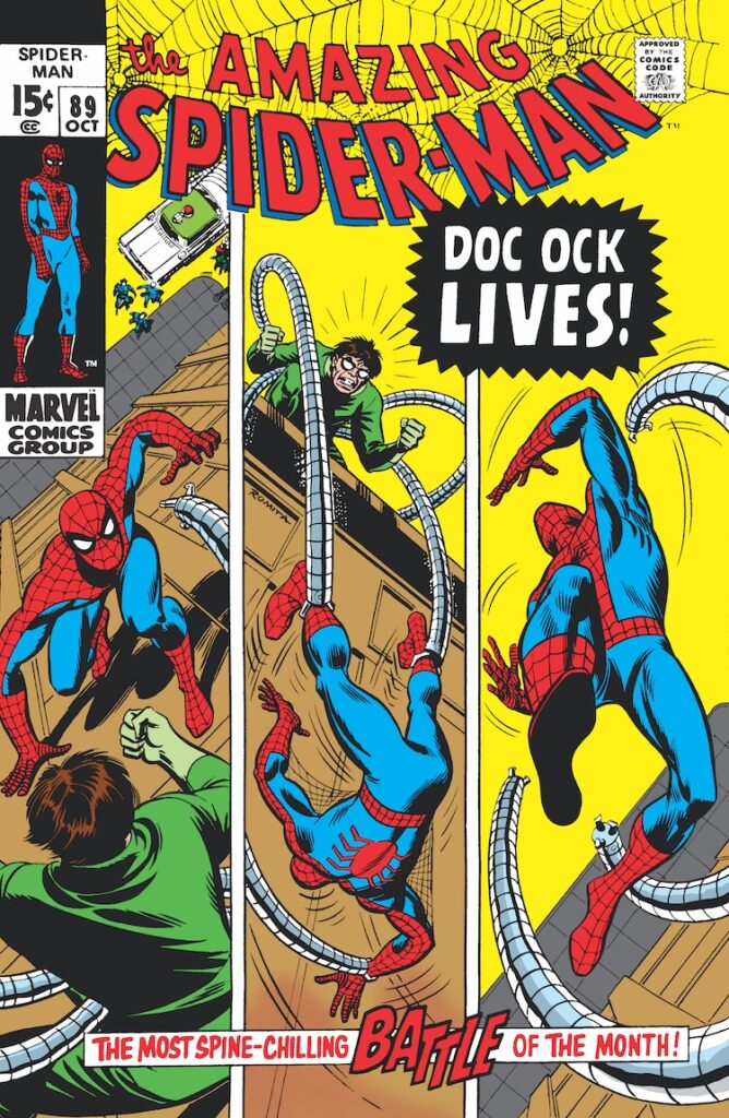 Amazing Spider-Man #89 cover; pencils and inks, John Romita Sr.; Doc Ock Lives, Doctor Octopus