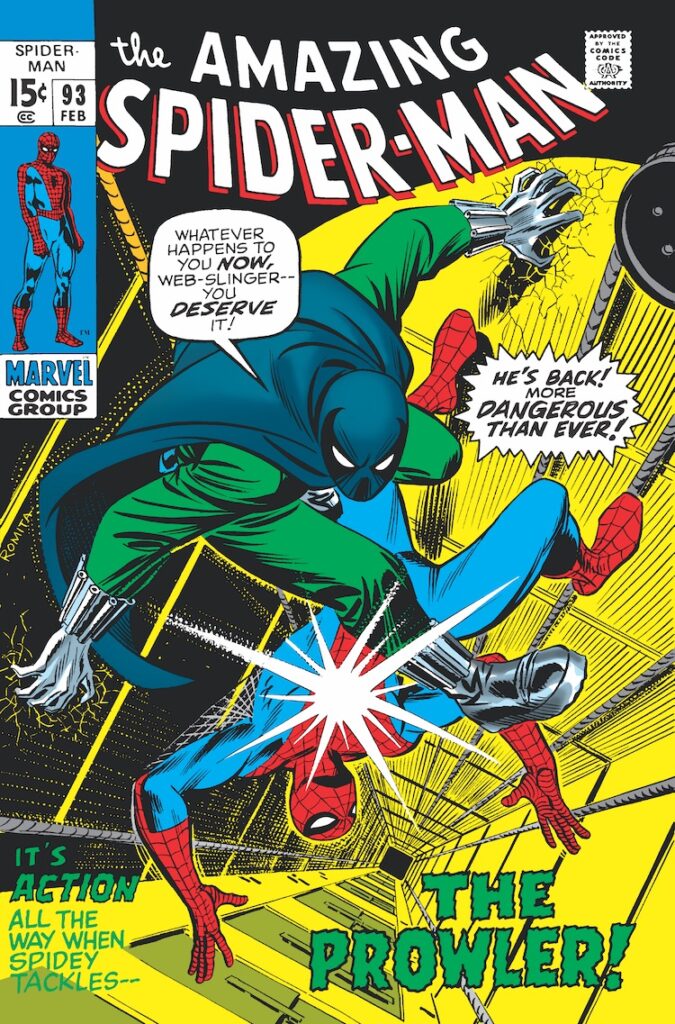 Amazing Spider-Man #93 cover; pencils and inks, John Romita Sr.; The Prowler, elevator shaft