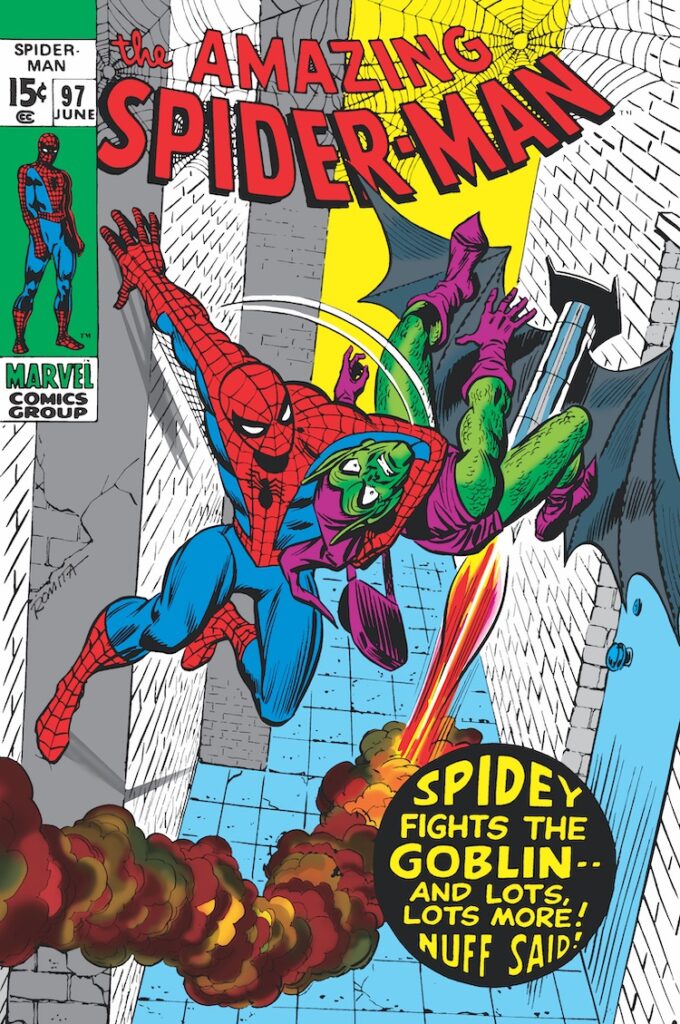 Amazing Spider-Man #97 cover; pencils and inks, John Romita Sr.; Spidey Fights the Green Goblin