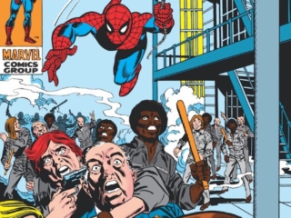 Amazing Spider-Man #99 cover; pencils, Gil Kane; inks, Frank Giacoia; Panic in the Prison, riot