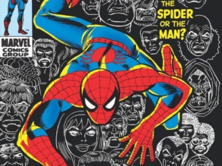 Amazing Spider-Man #100 cover; pencils, John Romita Sr.; inks, Frank Giacoiav; 100th issue anniversary, The Spider or the Man