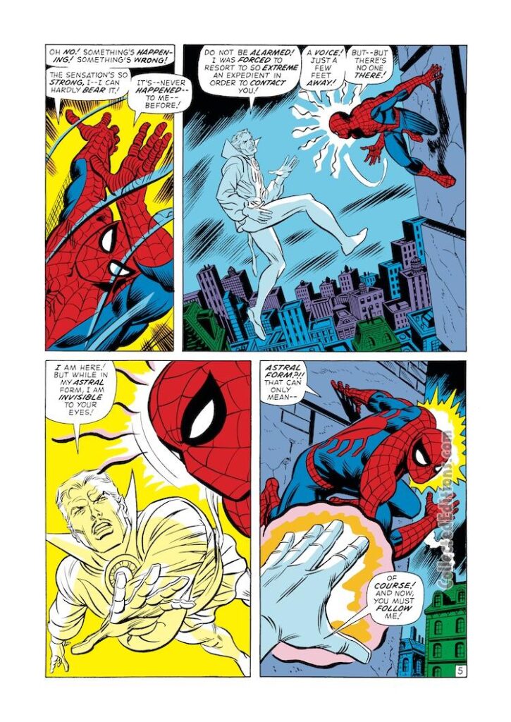 Amazing Spider-Man #109, pg. 5; pencils and inks, John Romita Sr.; Doctor Strange, astral form