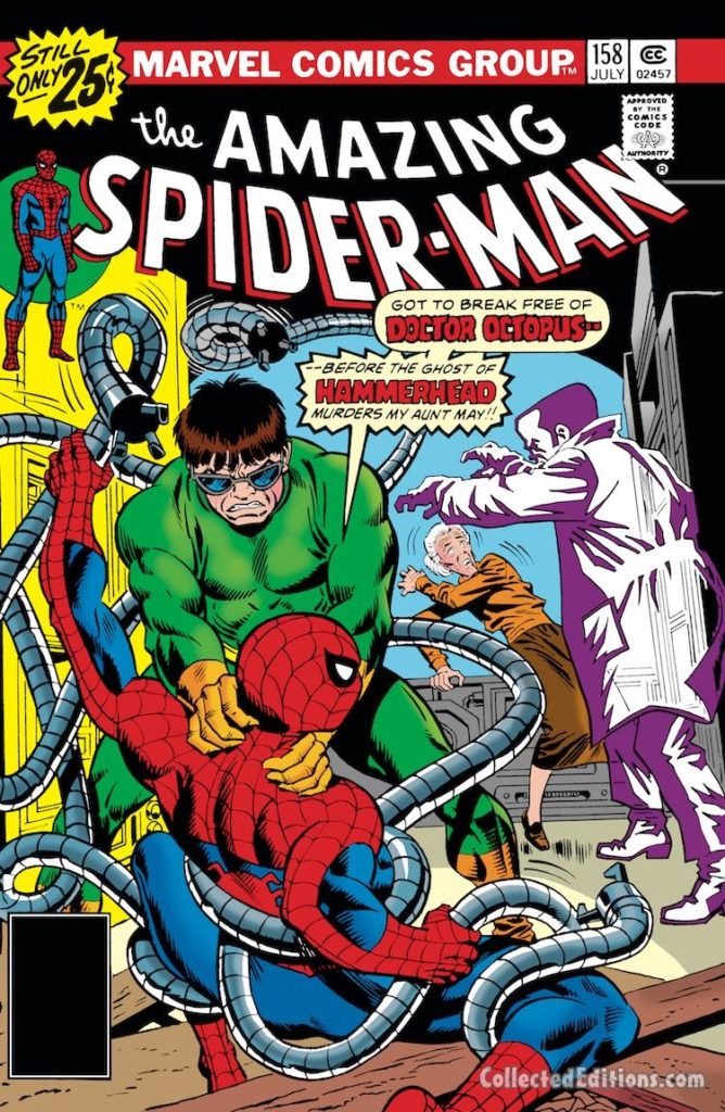Amazing Spider-Man #158 cover; pencils, Ross Andru; inks, Frank Giacoia; Hammerhead, Doctor Octopus