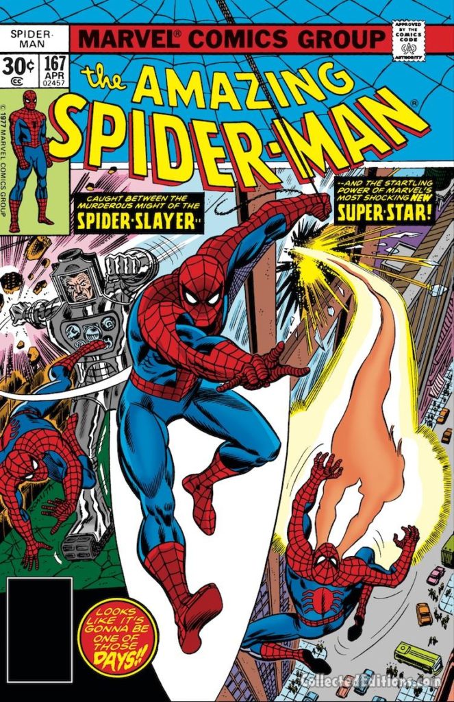 Amazing Spider-Man #167 cover; pencils and inks, John Romita Sr., Spider-Slayer