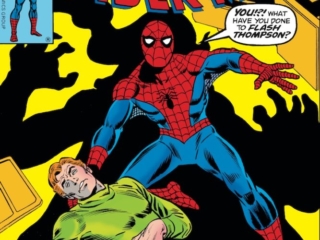 Amazing Spider-Man #176 cover; pencils, Ross Andru; inks, Frank Giacoia, Green Goblin, Flash Thompson