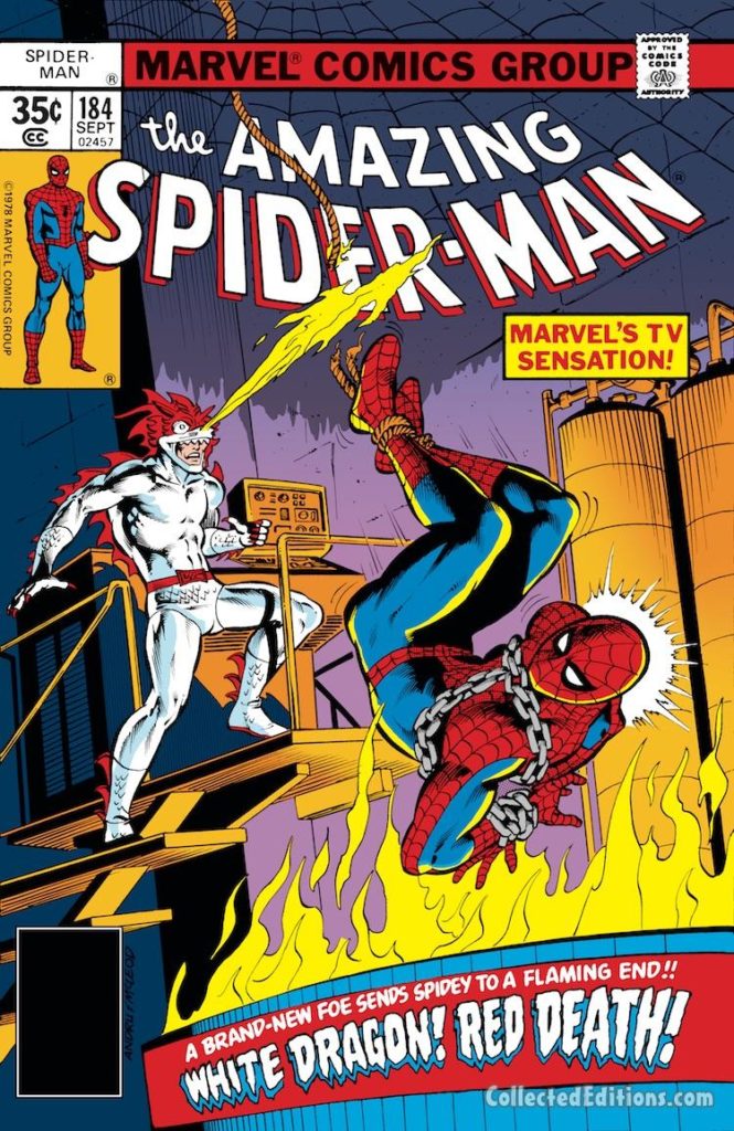 Amazing Spider-Man #184 cover; pencils, Ross Andru; White Dragon