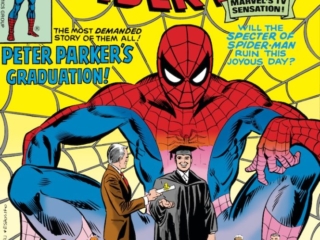 Amazing Spider-Man #185 cover; pencils, Ross Andru; inks, Mike Esposito; alterations, John Romita, Sr.; Peter Parker&rsquo;s Graduation, Will the specter ruin this joyous day, Marvel&rsquo;s TV Sensation