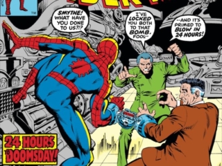 Amazing Spider-Man #192 cover; pencils, Keith Pollard; inks, Al Milgrom; 24 Hours to Doomsday, Spencer Smythe, Jonah Jameson