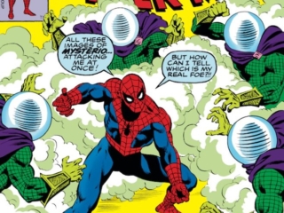 Amazing Spider-Man #198 cover; pencils, Keith Pollard; inks, Bob McLeod; Mysterio is Deadlier by the Dozen