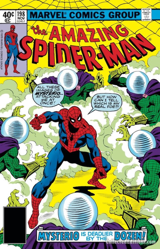 Amazing Spider-Man #198 cover; pencils, Keith Pollard; Mysterio
