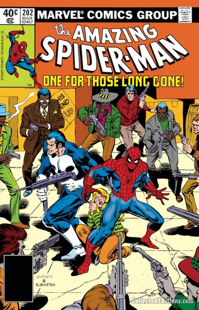 Amazing Spider-Man #202 cover; pencils, Keith Pollard; Punisher