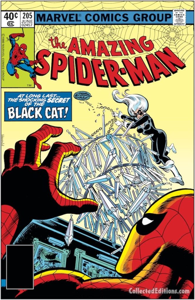 Amazing Spider-Man #205 cover; pencils and inks, Al Milgrom; Black Cat/Felecia Hardy