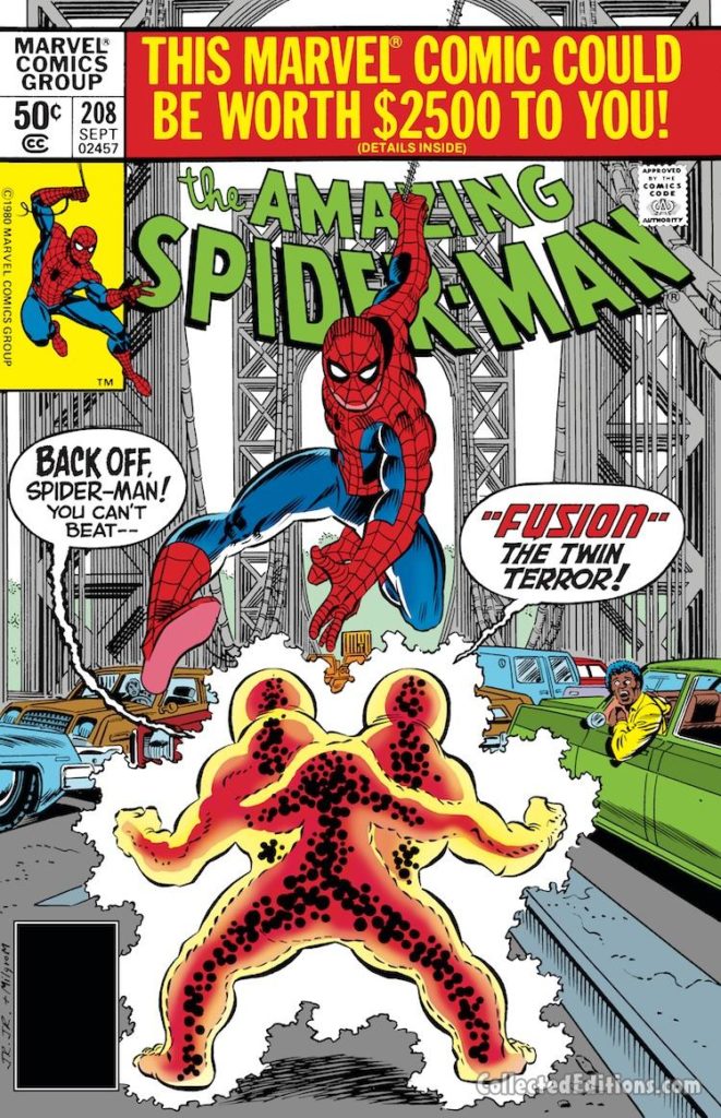 Amazing Spider-Man #208 cover; pencils, John Romita Jr.; Fusion