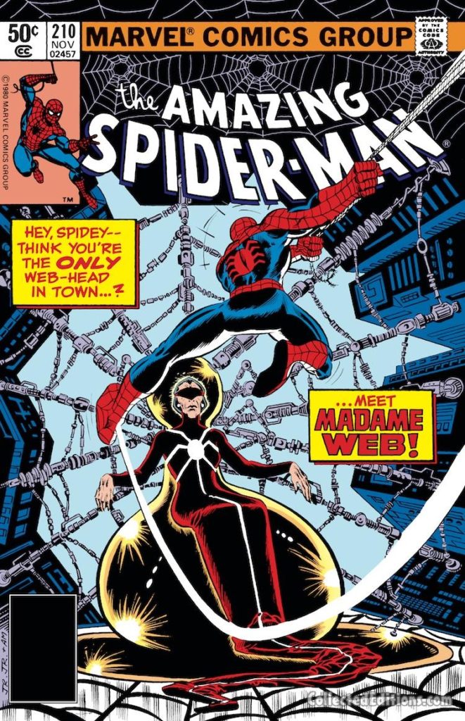 Amazing Spider-Man #210 cover; pencils, John Romita Jr.; Madame Web