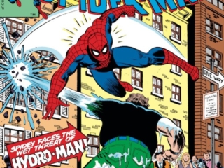 Amazing Spider-Man #212 cover; pencils, John Romita, Jr.; inks, Al Milgrom; Spidey faces the wet threat of Hydro-Man