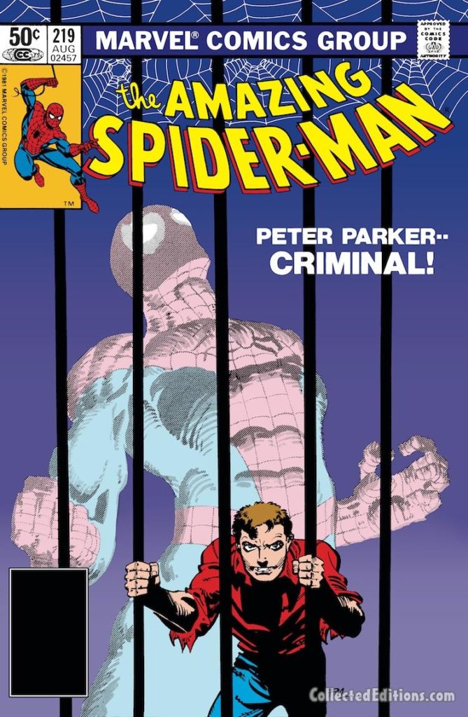 Amazing Spider-Man #219 cover; pencils and inks, Frank Miller