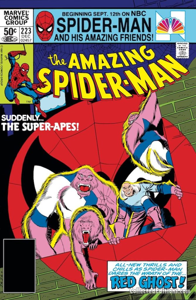 Amazing Spider-Man #223 cover; pencils, John Romita, Jr.; Red Ghost