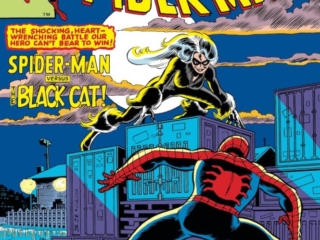 Amazing Spider-Man #227 cover; layout, Bob Layton; pencils, John Romita Jr.; Black Cat/Felecia Hardy