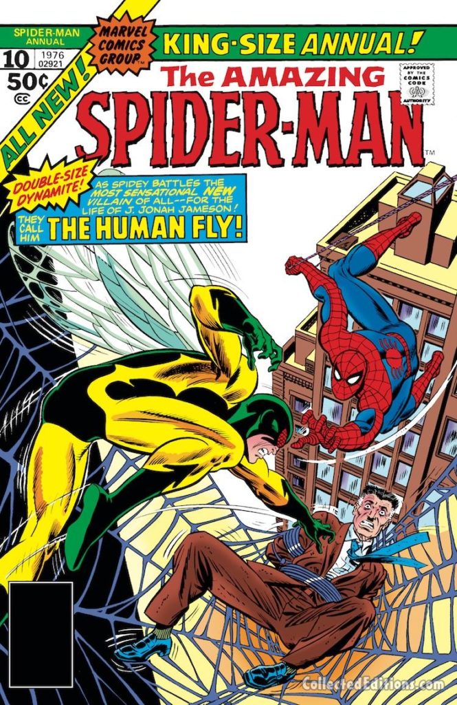 Amazing Spider-Man Annual #10 cover; pencils, Gil Kane; inks, John Romita Sr.; double-size dynamite, the human fly