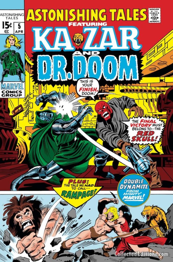 Astonishing Tales/Ka-Zar #5 cover; pencils, John Buscema; Red Skull/Rampage/Doctor Doom