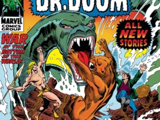 Astonishing Tales/Ka-Zar #8 cover; pencils, Marie Severin; Zabu/Dinosaur