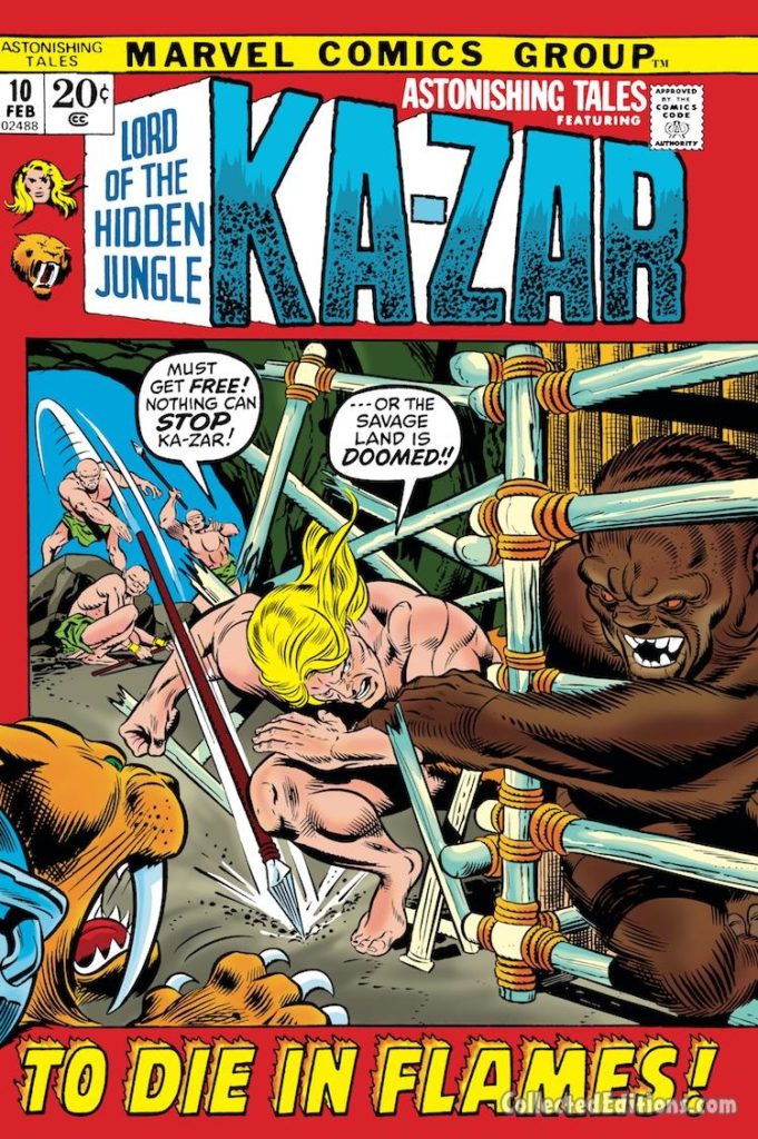 Astonishing Tales/Ka-Zar #10 cover; pencils, Gil Kane; inks, Joe Sinnott