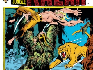 Astonishing Tales/Ka-Zar #13 cover; pencils and inks, Rich Buckler/Man-Thing/Zabu/swamp
