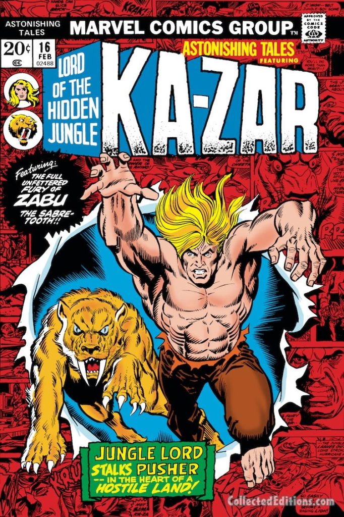 Astonishing Tales/Ka-Zar #16 cover; pencils, Jim Starlin; inks, Frank Giacoia