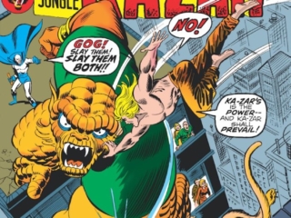 Astonishing Tales/Ka-Zar #18 cover; pencils and inks, John Romita, Sr.; Gog/Plunderer/Zabu