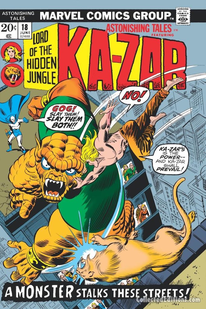 Astonishing Tales/Ka-Zar #18 cover; pencils and inks, John Romita, Sr.; Gog/Plunderer/Zabu