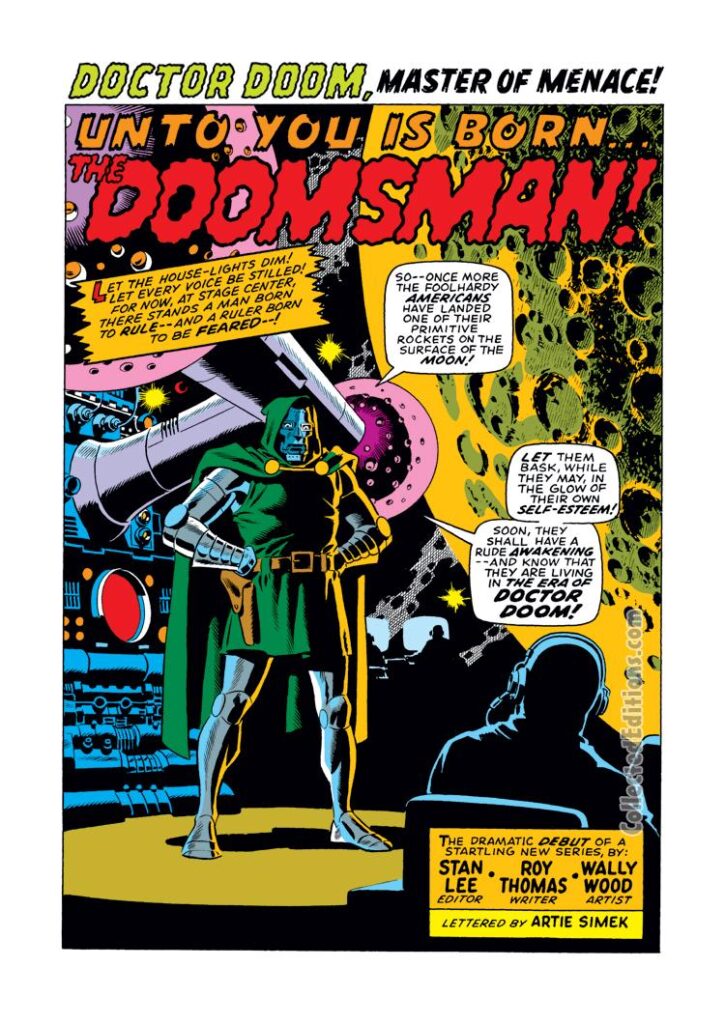 Astonishing Tales #1, “Doctor Doom”, pg. 11; pencils and inks, Wally Wood; first solo story