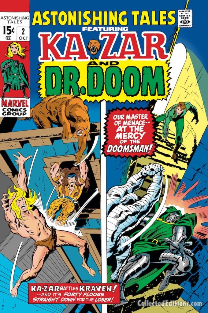 Astonishing Tales #2 cover; pencils, John Buscema; inks, John Verpoorten; Dr. Doom, At the Mercy of the Doomsman