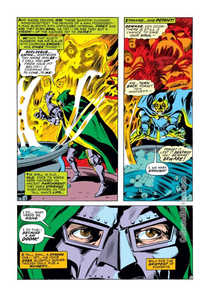 Astonishing Tales #8, “Doctor Doom”, pg. 26; pencils, Gene Colan; inks, Tom Palmer