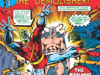 Astonishing Tales #34 cover; pencils, Rich Buckler; inks, Klaus Janson; Stryker, DEathlok the Demolisher
