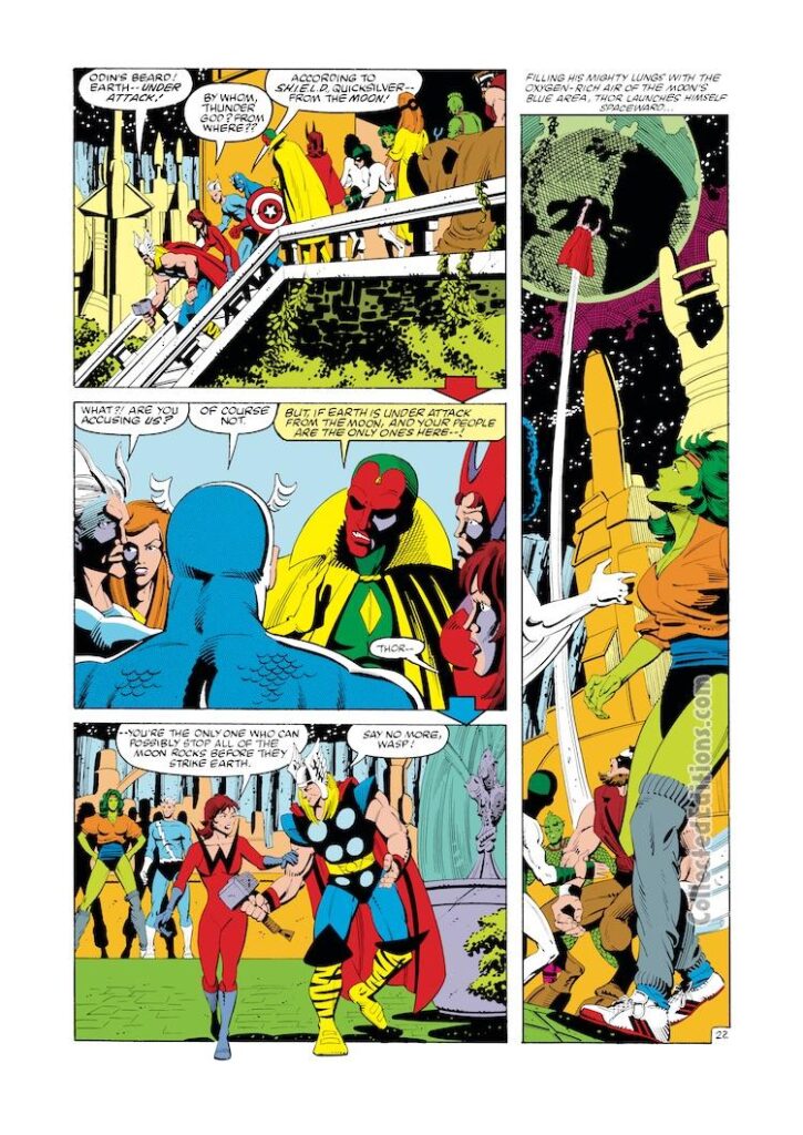 Avengers Annual #12, pg. 22; pencils, Jackson Guice; inks, Rick Magyar; Wasp, Thor, Vision, Captain America