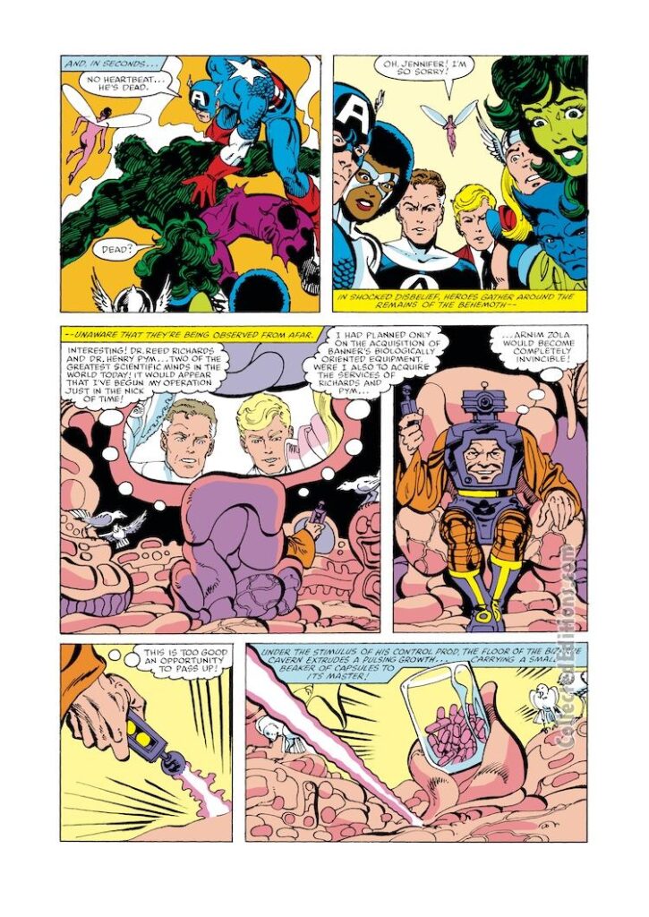 Avengers Annual #13, pg. 17; pencils, Steve Ditko; John Byrne; Arnim Zola, Captain America, Fantastic Four; Mister Fantastic, Human Torch, Hulk, Wasp