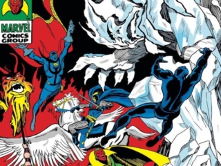 Avengers #61 cover; pencils, John Buscema; inks, George Klein; Doctor Strange team-up crossover