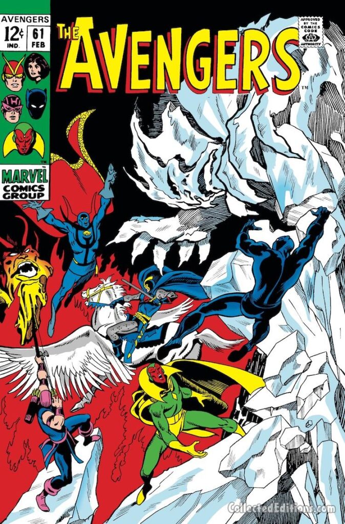 Avengers #61 cover; pencils, John Buscema; inks, George Klein; Doctor Strange team-up crossover