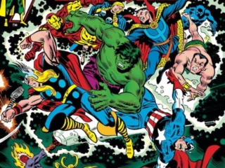 Avengers #118 cover; pencils, Ron Wilson; inks, John Romita Sr.; Dormammu, Loki, Avengers/Defenders War