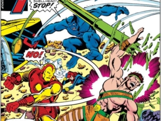 Avengers #163 cover; pencils, George Pérez; inks, Pablo Marcos Avengers #163 cover; pencils, George Pérez; inks, Pablo Marcos; Hercules, Iron Man