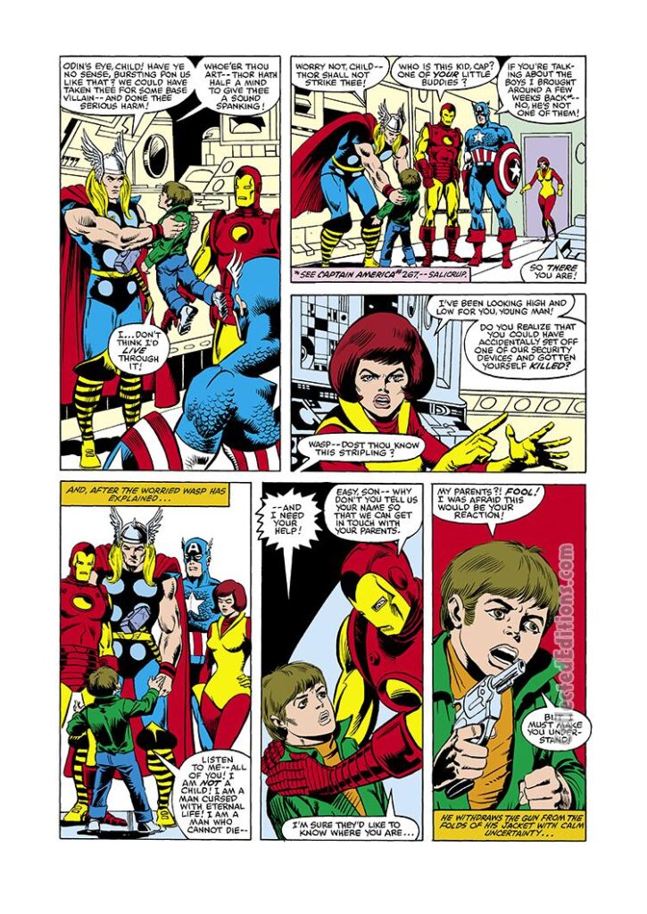 Avengers #218, pg. 4; pencils, Don Perlin; inks, Dan Green; Morgan MacNeil Hardy