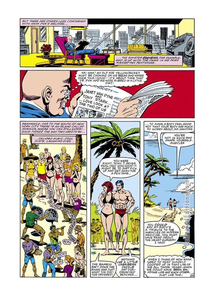 Avengers #224, pg. 13; pencils, Mark D. Bright; inks, Brett Breeding; Egghead, Tony Stark, Janet Van Dyne