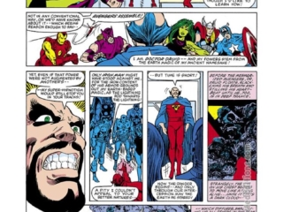 Avengers #225, pg. 4; pencils, Greg LaRocque; inks, Chic Stone; Doctor Druid/Droom