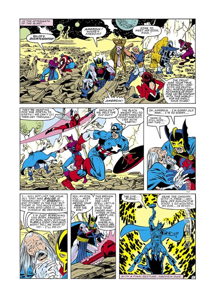 Avengers #226, pg. 17; pencils, Greg LaRocque; inks, Chic Stone, Black Knight, Amergin