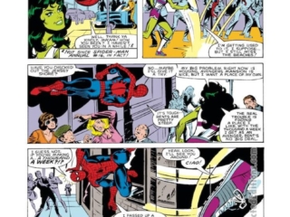 Avengers #235, pg. 8; pencils, Al Milgrom; inks, Joe Sinnott; Spider-Man, She-Hulk